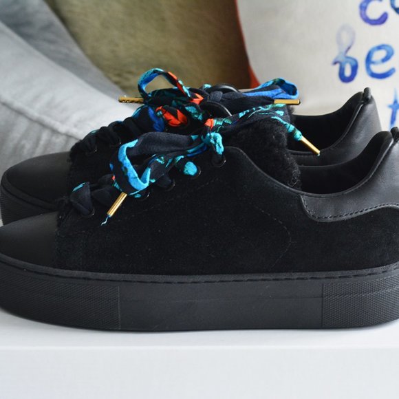 BNWT Maje Low Top Suede and Leather Trainers - Picture 2 of 8